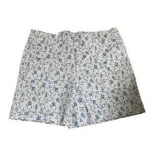 Jachs Girlfriend Ladies Printed Chino Shorts - WhiteFloral - Size XL - NWT